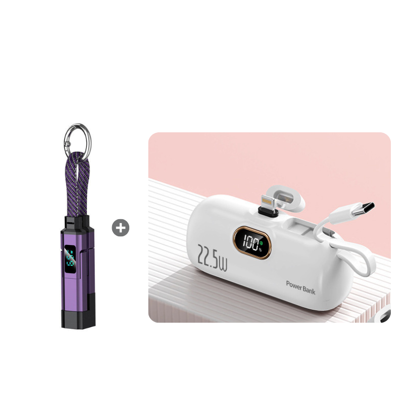 🔥HOT SALE 50% OFF🔥4-in-1 Digital Display Keychain Charging Cable