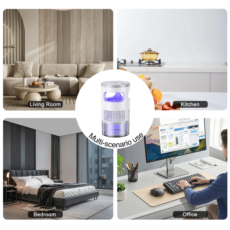 🦟 50% OFF NOW!🔇 Indoor LED Bug Zapper – Bionic UV Light Trap & Night Light – Quiet & Safe for Bedroom – Chemical-Free Mosquito Killer 💡