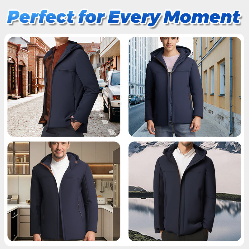 🔥Cadeau chaleureux🔥Parka thermique épaisse à capuche pour homme