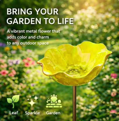 🔥Hot Sale-50% Off🌺Handmade Metal Flower Garden Stake🐦