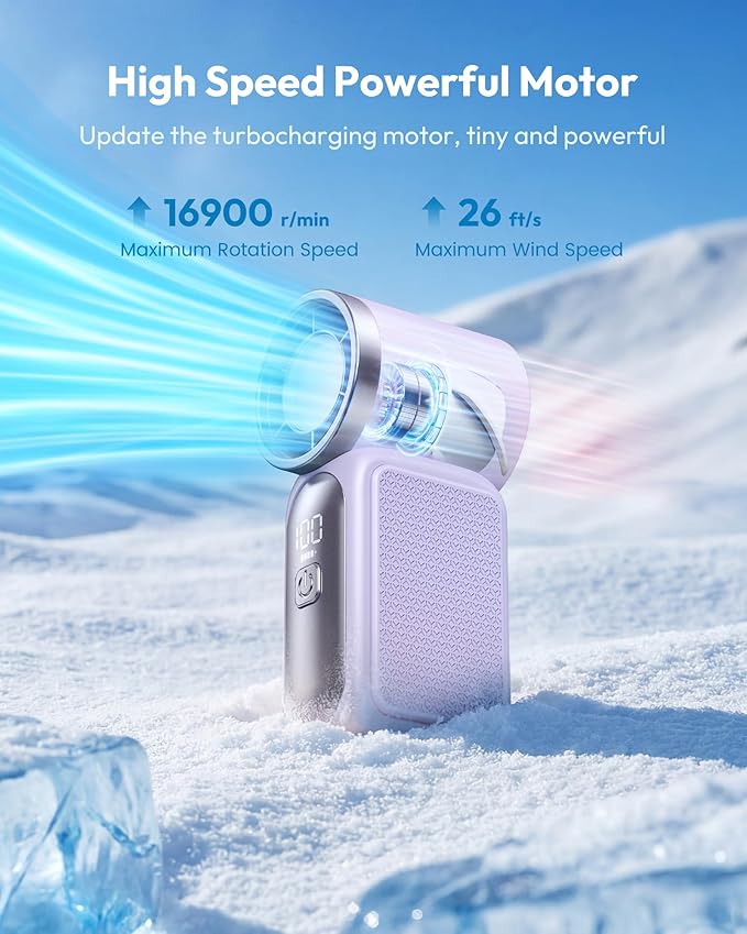 🌬️ LIMITED-TIME 49% OFF! ✨ Turbo Handheld Fan – LED Display, 6 Speeds, 3000mAh 🔋