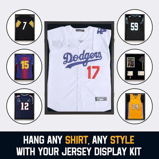 🖼️New Year 50% OFF! ⚽Premium Wooden Jersey Display Frame with Magnetic Door, Crystal Clear Acrylic Shadow Box for Signed Sport Shirts Memorabilia Storage