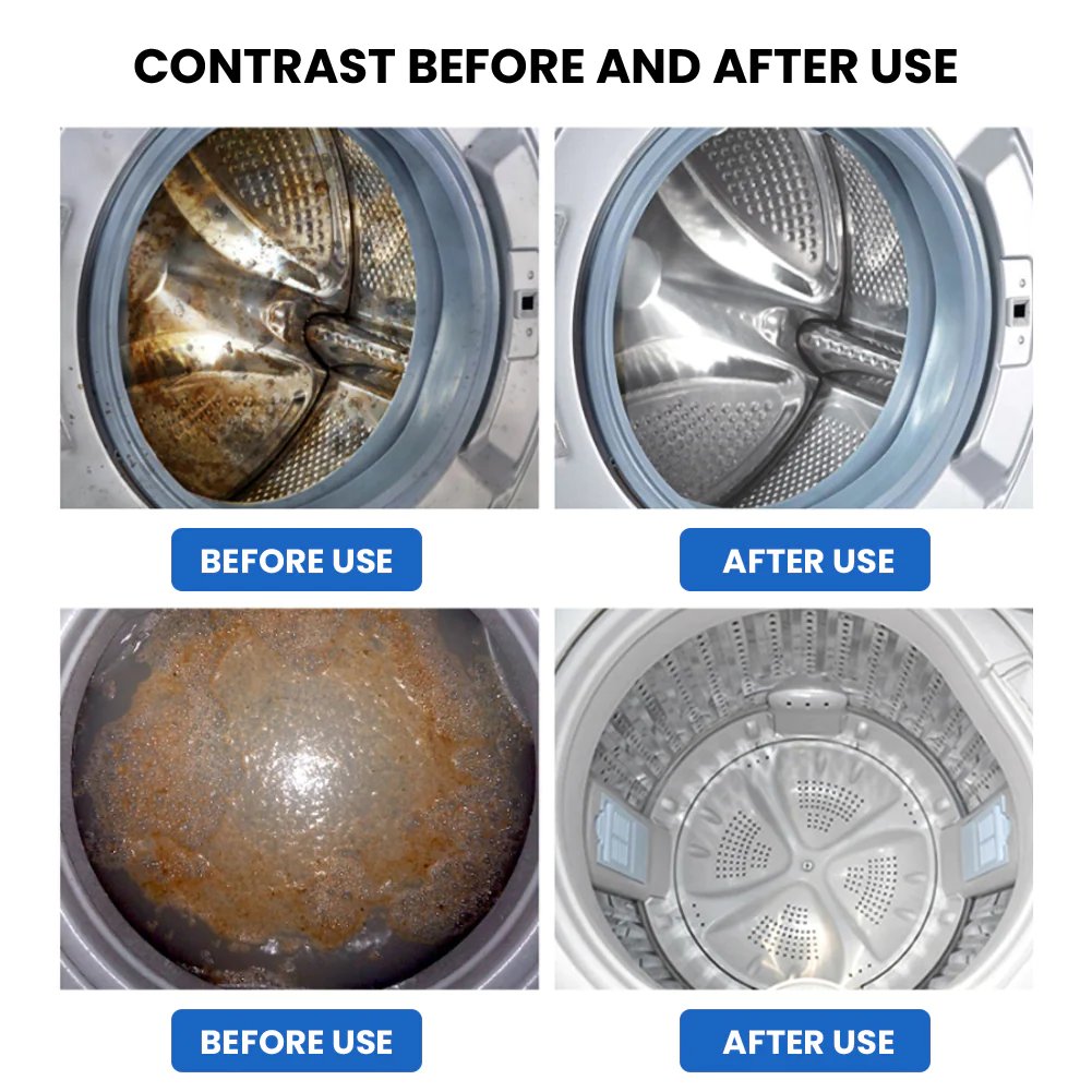 🧼Washing Machine Deep Cleaner Tablets – Eliminates 99% Germs, Removes Odors & Prevents Mold 🧽