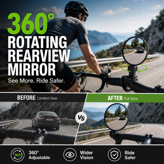 ⏳Limited-time 50% off⏰360 Degree Rotating Rearview Mirror🚴‍♂️🔎