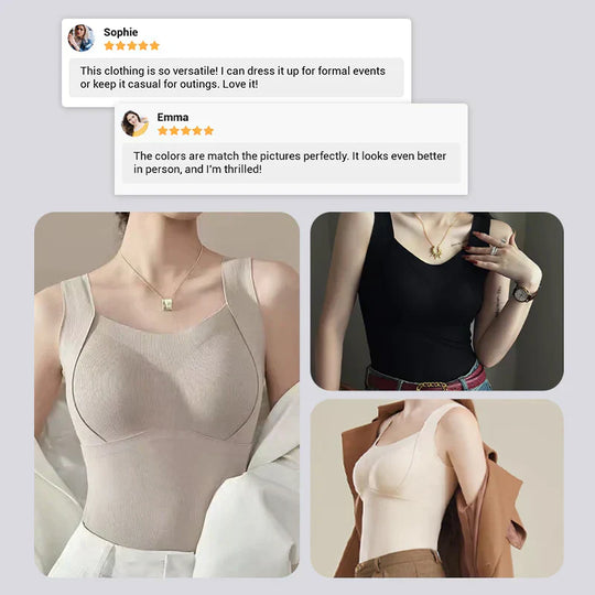 Thickened Warm Tank Top with Lined Bra