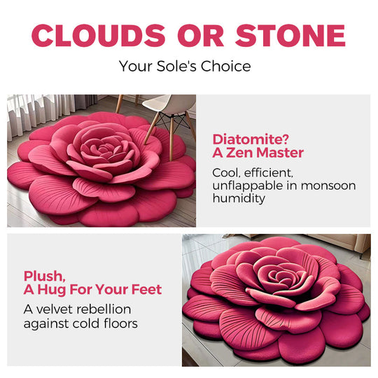 Floral Plush & Diatomaceous Earth Floor Mat