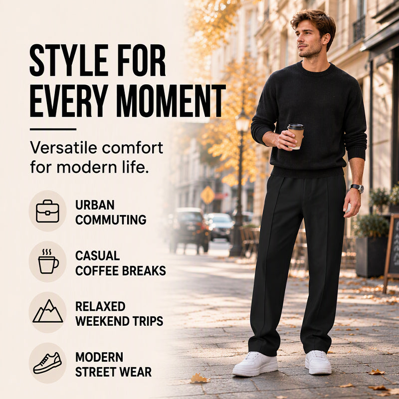 🏷️ Easy Fit, Everyday Style | Men's Drawstring Straight-Leg Pants