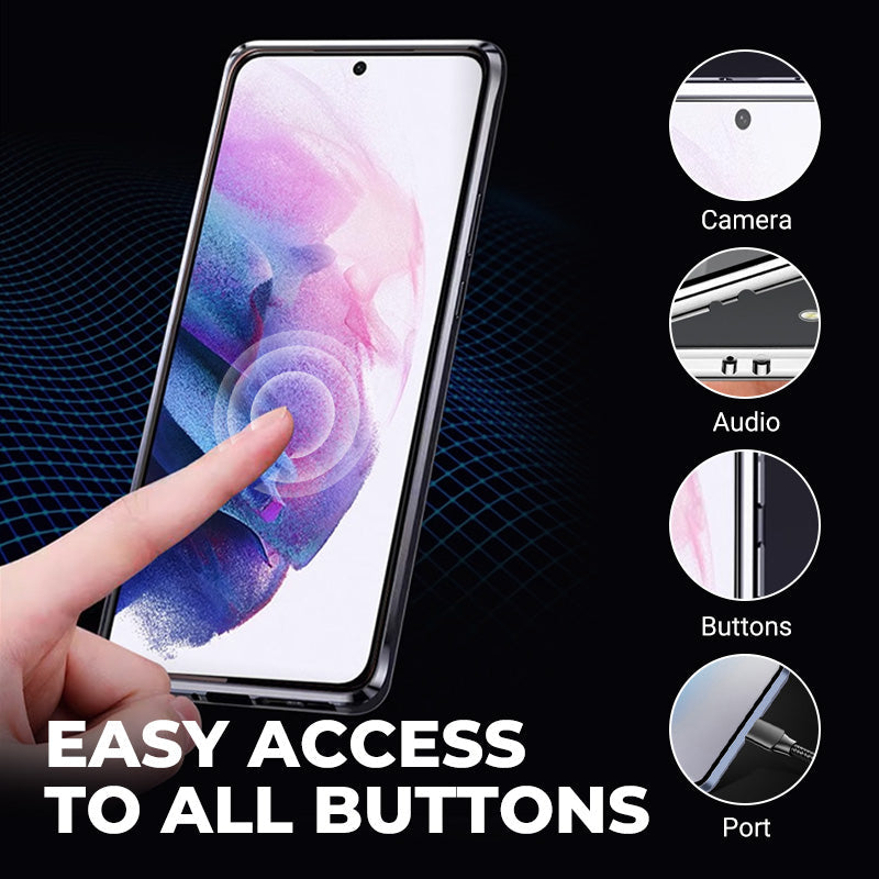 🔥Limited Time 58% OFF🔥Anti-peeping Magnetic Tempered Glass Double-sided Phone Case For Samsung S23-25 Series
