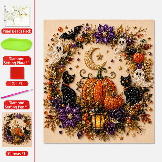 🔥 Last Day 70% OFF  👻✨ Halloween Pearl Art DIY Kit – Turn Tiny Pearls into Spooky-Cute Magic