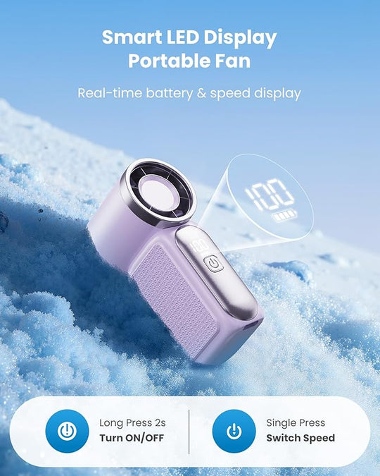 🌬️ LIMITED-TIME 49% OFF! ✨ Turbo Handheld Fan – LED Display, 6 Speeds, 3000mAh 🔋