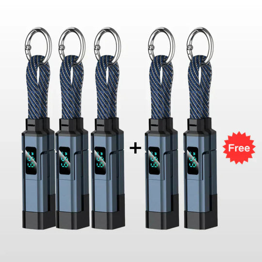 🔥HOT SALE 50% OFF🔥4-in-1 Digital Display Keychain Charging Cable