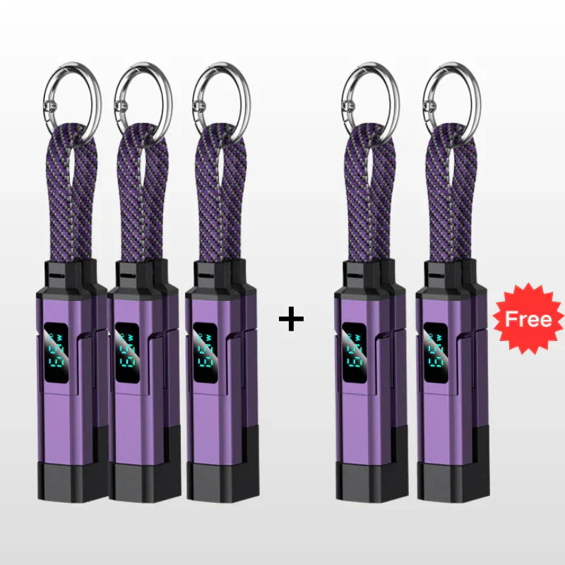 🔥HOT SALE 50% OFF🔥4-in-1 Digital Display Keychain Charging Cable