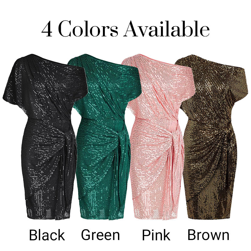 ✨ 50% OFF NOW! 💜 Women's One Shoulder Sequin Dress - Sparkling Glamour with Bodycon Fit for Party & Club Nights 🌟🪩