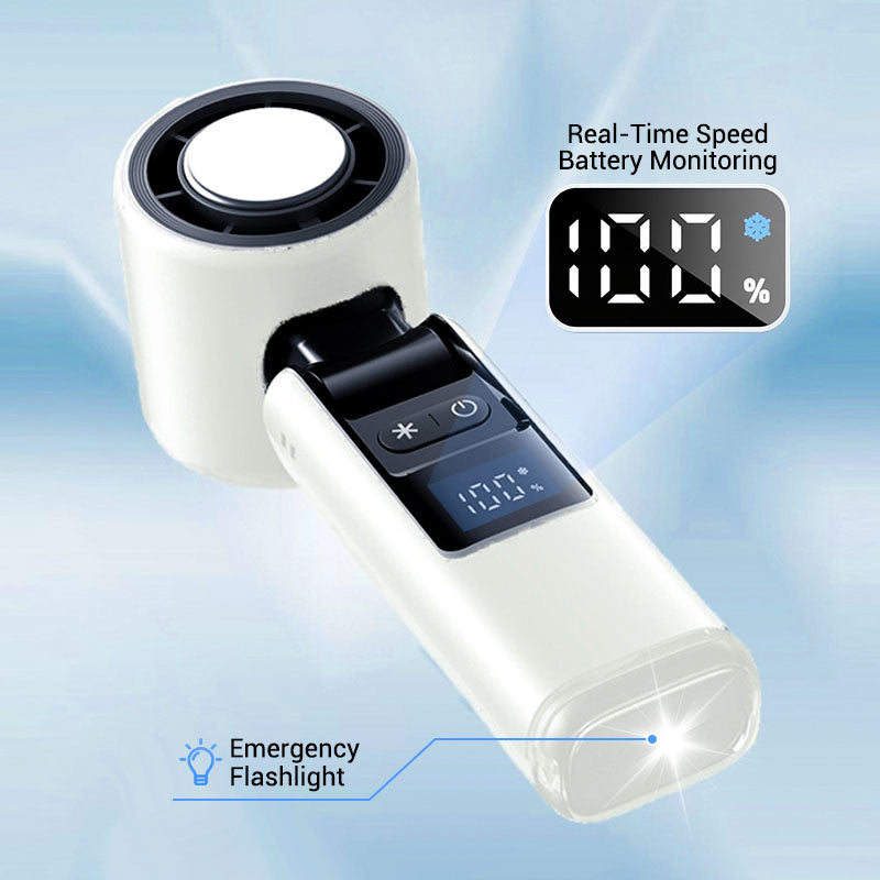 ❄️ Mini ventilador de mano 3 en 1: 199 velocidades, viento y función de enfriamiento con hielo