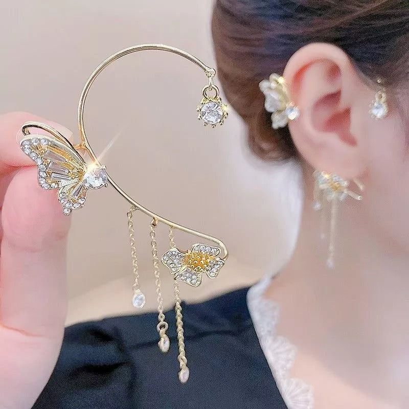 💕Especial de San Valentín – 50% de descuento💕Clips de oreja sencillos con motivos de mariposas y flores &  borlas – elegantes &  Cómodo, no requiere perforación. 🌸🦋