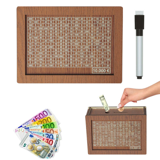 🎁 Hot Sale 50% OFF 🔥Retro Style Wooden Money Box with Counter Piggy Bank Handmade Saving Money Goal Piggy Bank