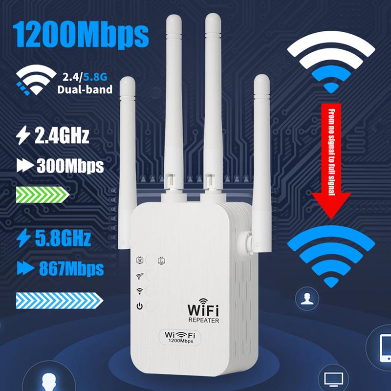 🔥While Supplies Last 30% OFF!📶 Dead Zones? Gone for Good! 1200Mbps WiFi Extender – Covers 10,000 sq.ft & 50 Devices. 🏡✨