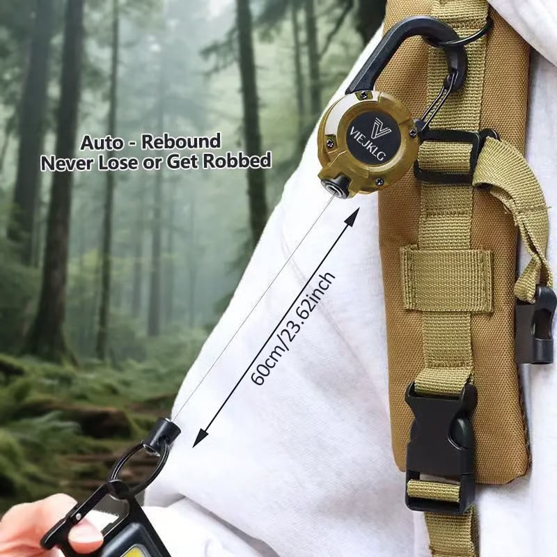 🥳2026 HOT SALE🥳💞50K+ SOLD!🔑🎣 50% OFF! Retractable Carabiner Keychain – 65cm steel lanyard, 100,000 pull cycles. Lightweight & sturdy. No more fumbling for keys! 🧗✨