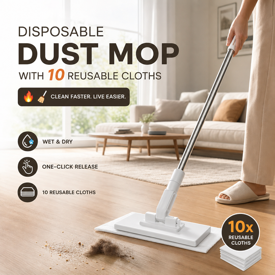 🏆 LAST DAY! 50% OFF 🌿💦 Disposable dust mop with 4 reusable covers 🧹✨