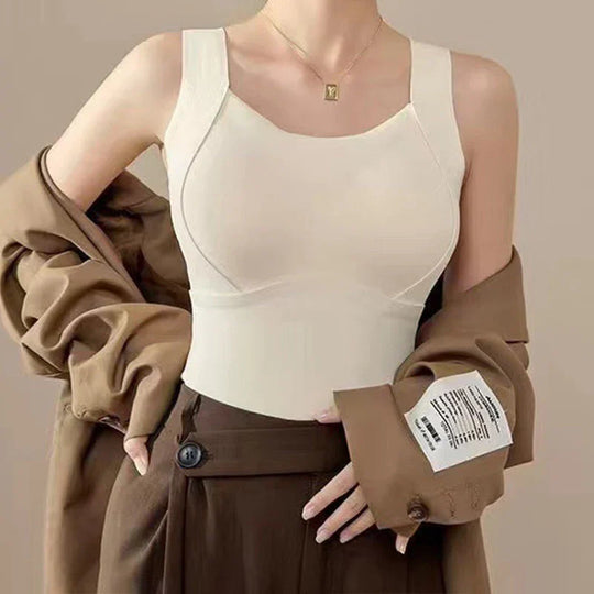 Thickened Warm Tank Top with Lined Bra
