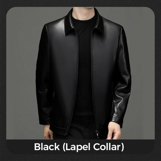 💥Fliwos® Men's Tough Vibe Leather Jacket – Slim Fit Design, Retro Hardware for Biker & Casual Looks