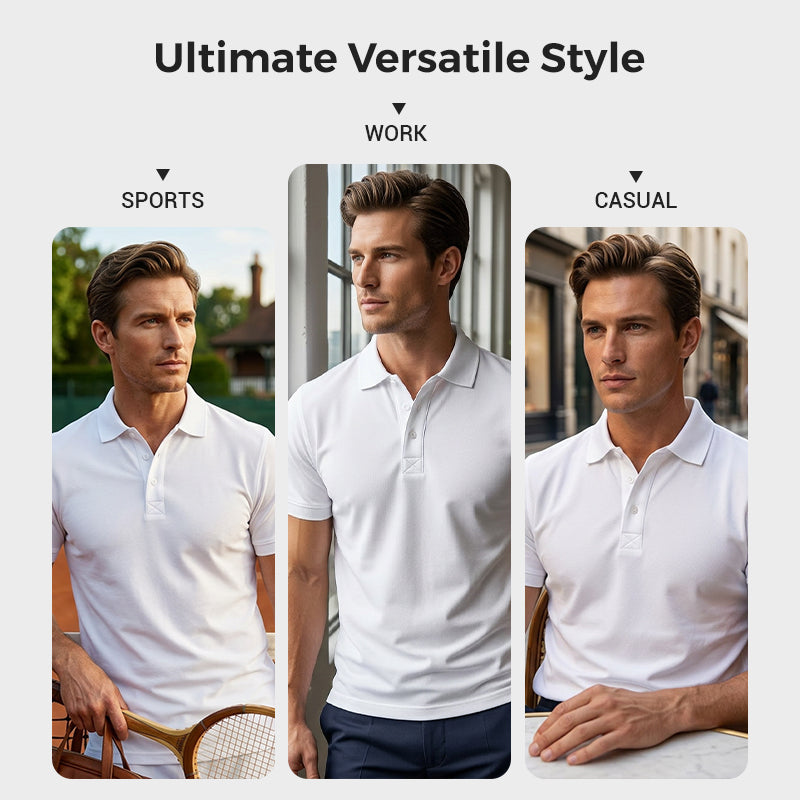 🔥Men's Quick-Dry Short-Sleeve Lapel T-Shirt