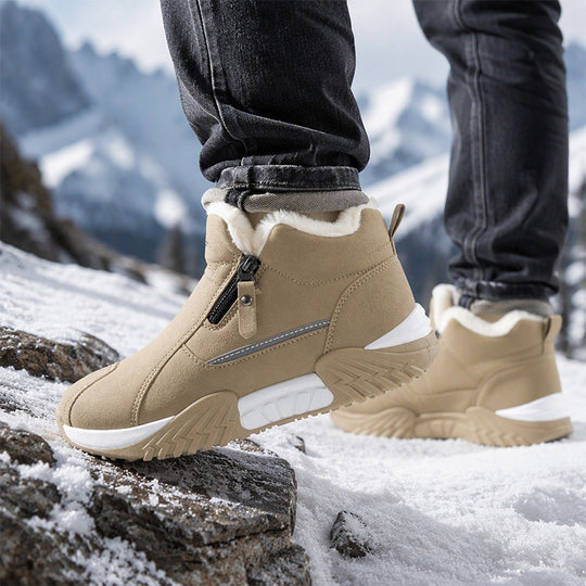 👟 Zip On & Go | Men's Warm PU Leather Casual Sneakers ⚡ Free Shipping