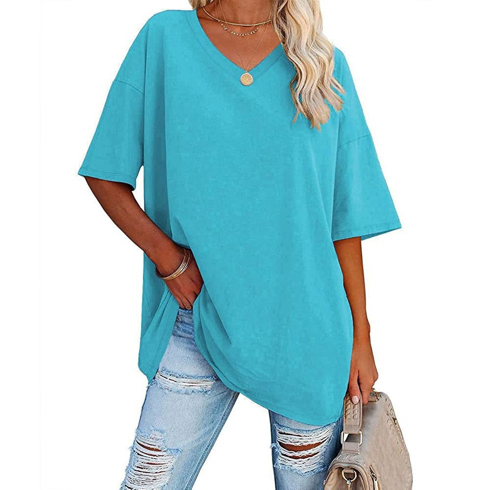 🌷2026 Hot Sale-30% OFF🌷Women's Summer Half Sleeve Casual Loose Fit Cotton Tunic T-shirt