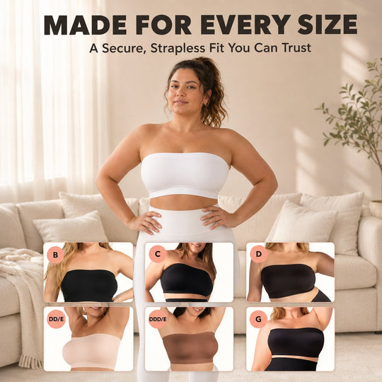 📢📢Limited-Time 40% Off ⏰️Anti-Slip Grip & Removable Straps✨Convertible Strapless Bandeau Bra with Wireless Comfort👍Suitable for All Body Types.🌹Buy 2 Get Free Shipping