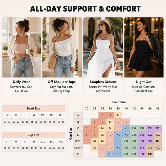 📢📢Limited-Time 40% Off ⏰️Anti-Slip Grip & Removable Straps✨Convertible Strapless Bandeau Bra with Wireless Comfort👍Suitable for All Body Types.🌹Buy 2 Get Free Shipping