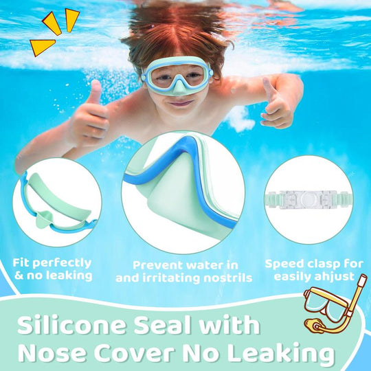 🏊‍♀️HD children's large frame waterproof and anti-fog swimming goggles