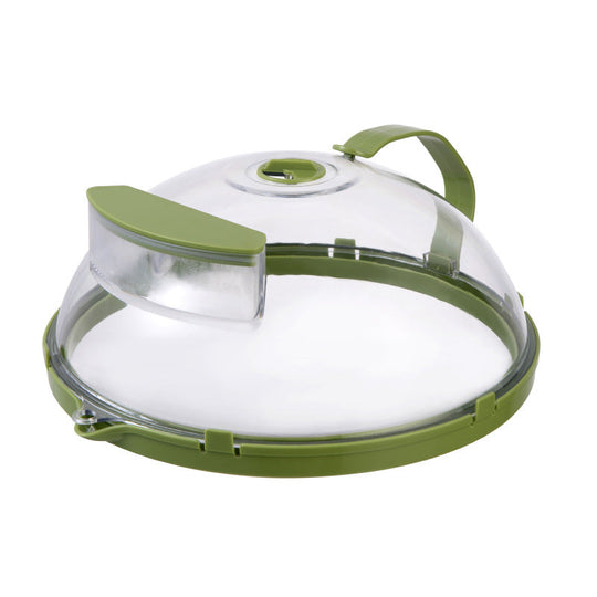 Cubierta transparente para salpicaduras de microondas con vaporizador de agua y asa