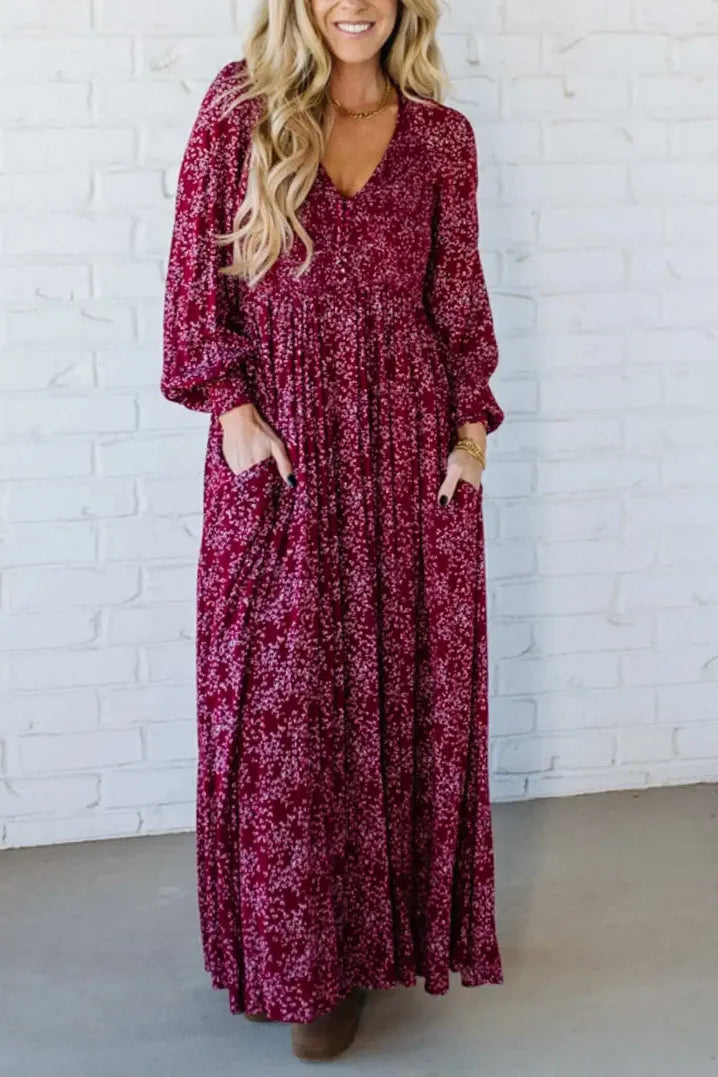 🌺60 % DE RÉDUCTION MAINTENANT ! ✨ Robe longue doublée en rayonne à imprimé floral pour femme – Coupe flatteuse, tissu léger &  Style bohème élégant 💃