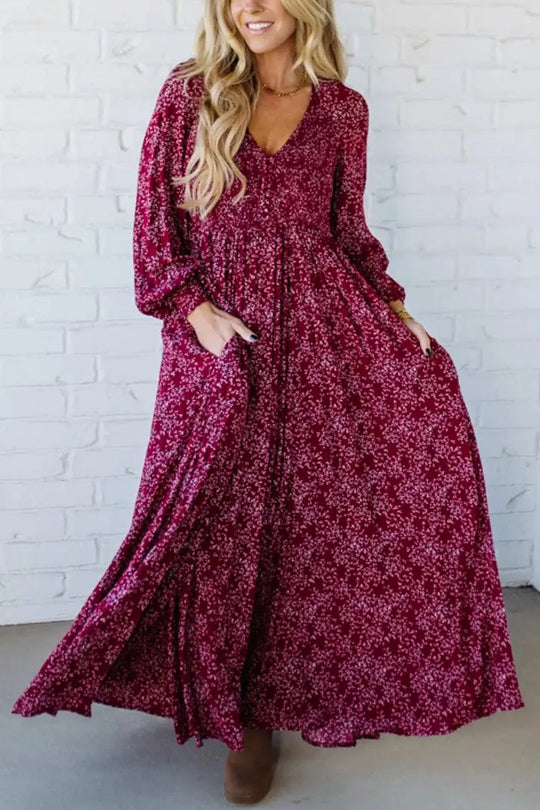 🌺60 % DE RÉDUCTION MAINTENANT ! ✨ Robe longue doublée en rayonne à imprimé floral pour femme – Coupe flatteuse, tissu léger &  Style bohème élégant 💃