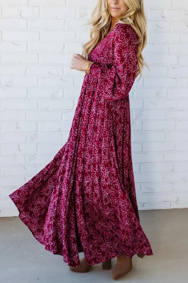 🌺60 % DE RÉDUCTION MAINTENANT ! ✨ Robe longue doublée en rayonne à imprimé floral pour femme – Coupe flatteuse, tissu léger &  Style bohème élégant 💃