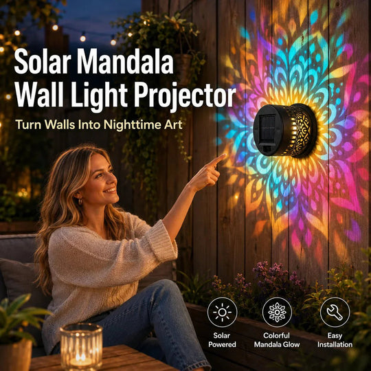 💡💓Surprise Price🔥Solar-Powered Mandala Projector Light🎁🏠
