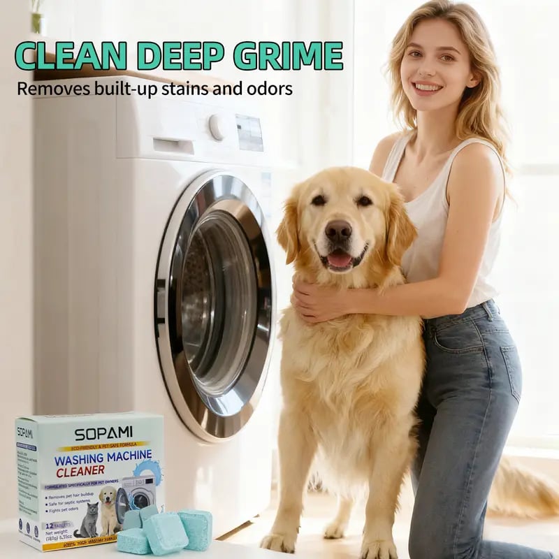 🔥Eco-Friendly Washing Machine Cleaner Fights Pet Odors & Hair Build-Up for Fresh Clean Machines