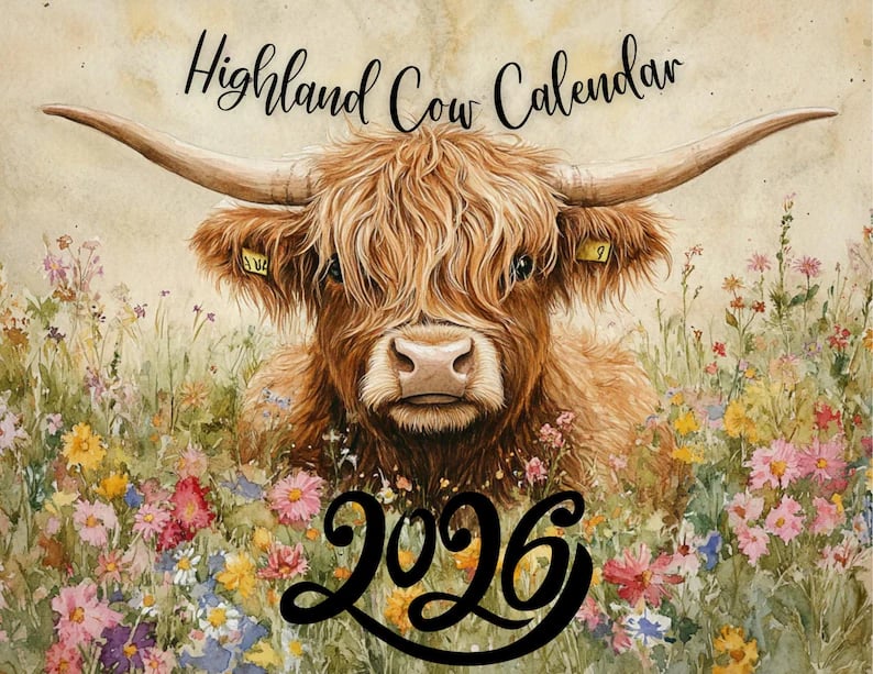 🏆Flash Sale⚡ 11K+ SOLD! Almost Gone-🐮Highland Cow Calendar 2026 📅