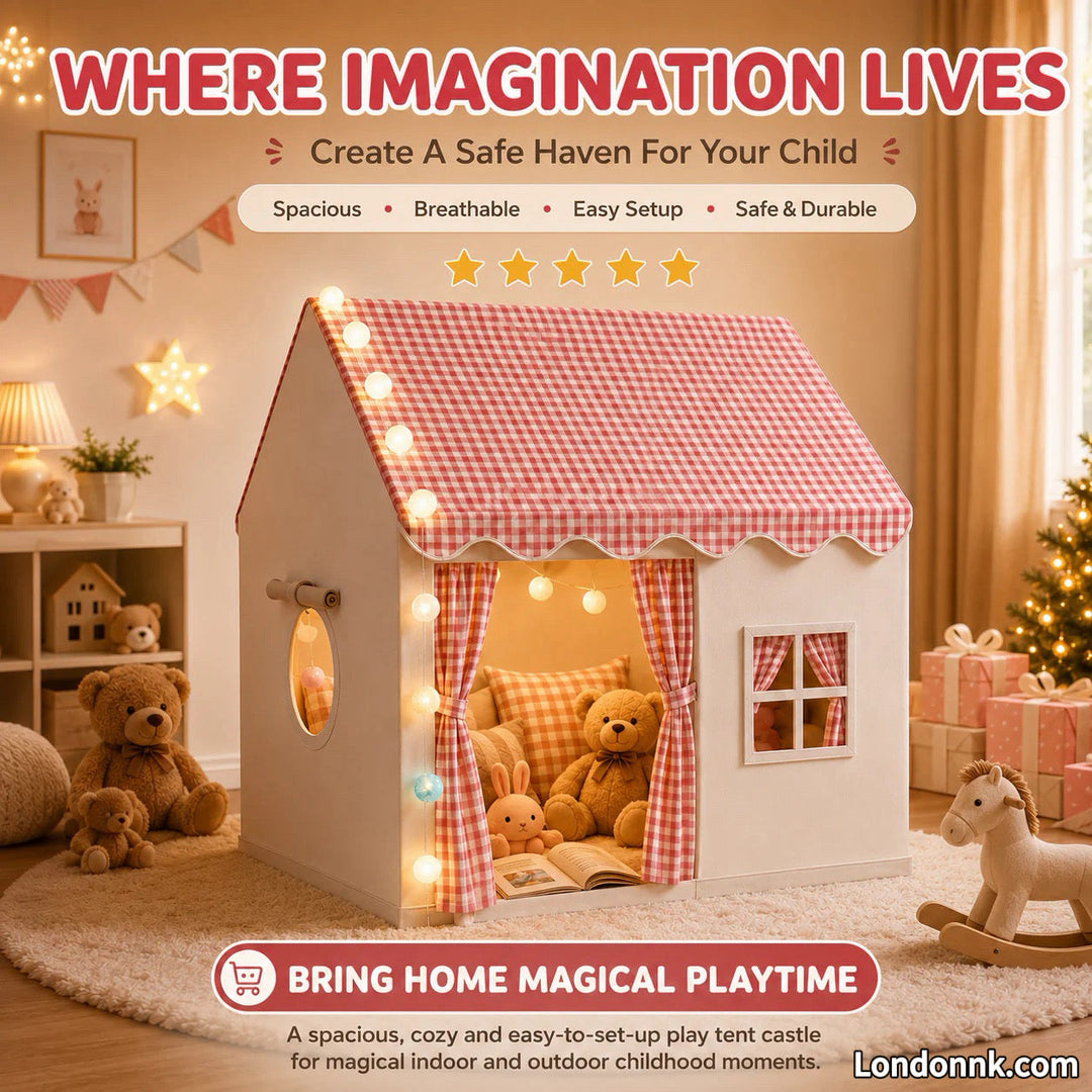 🏰 49% OFF NOW! ⏰ Children's Play Tent Castle – Spacious & easy to set up – Breathable fabric, perfect for indoor or outdoor fun – encourages imaginative play ✨🧸