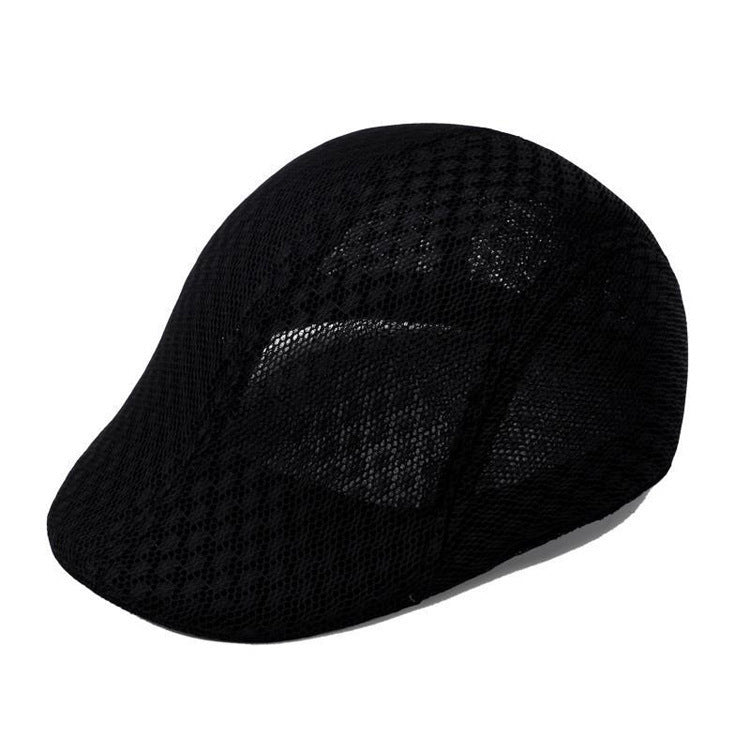 UPF50+ Mesh Flat Cap Men Breathable Duckbill Beret 56-58cm