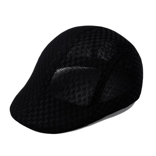 UPF50+ Mesh Flat Cap Men Breathable Duckbill Beret 56-58cm