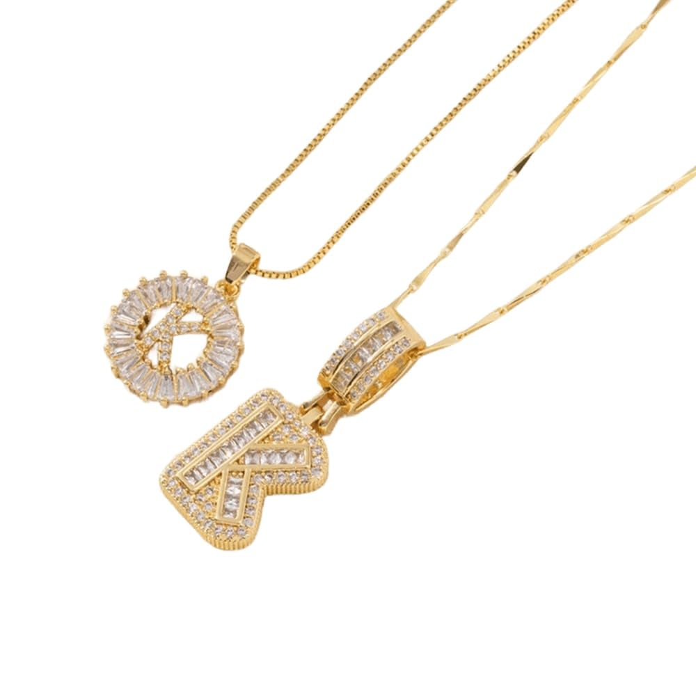 💍 2 Pack✨ Initial Letter Pendant Necklaces-Best Gift for your friends💝