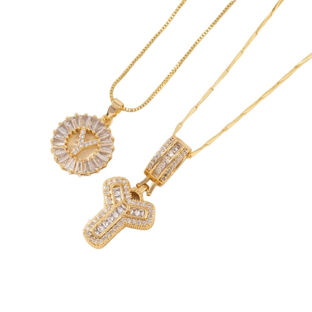 💍 2 Pack✨ Initial Letter Pendant Necklaces-Best Gift for your friends💝