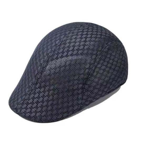 UPF50+ Mesh Flat Cap Men Breathable Duckbill Beret 56-58cm