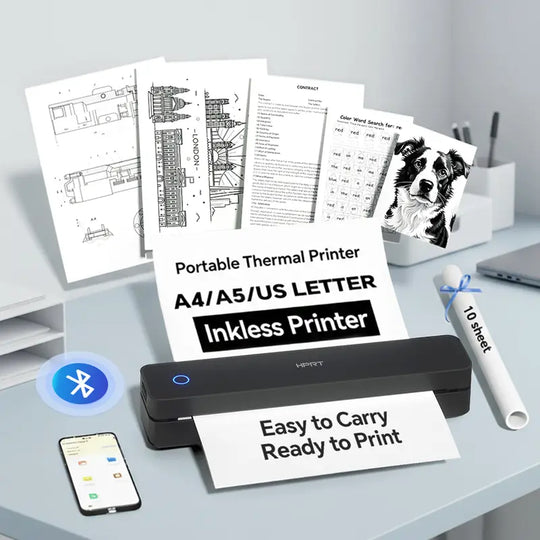 🖨️ 35% korting! ⚡ Draagbare draadloze Bluetooth-thermische printer – Compact &  Lichtgewicht, draadloze Bluetooth-verbinding, snel thermisch printen, inktvrij &  Ideaal voor reizen met het thuiskantoor 📱