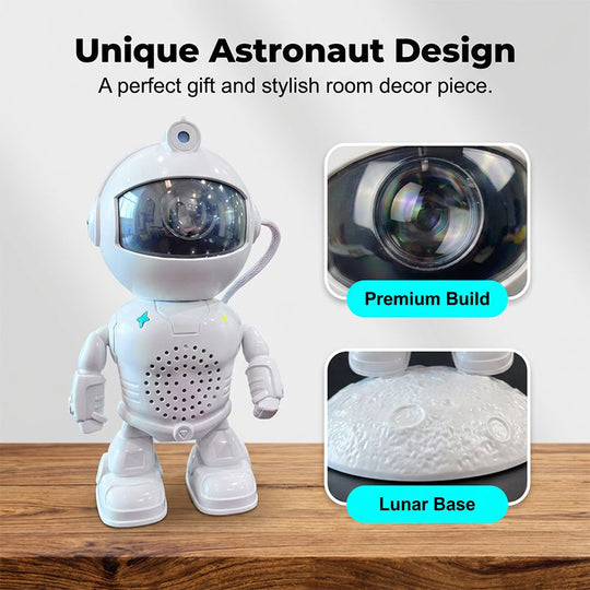 Robot Astronaut Starry Sky-projektor med Bluetooth-högtalare