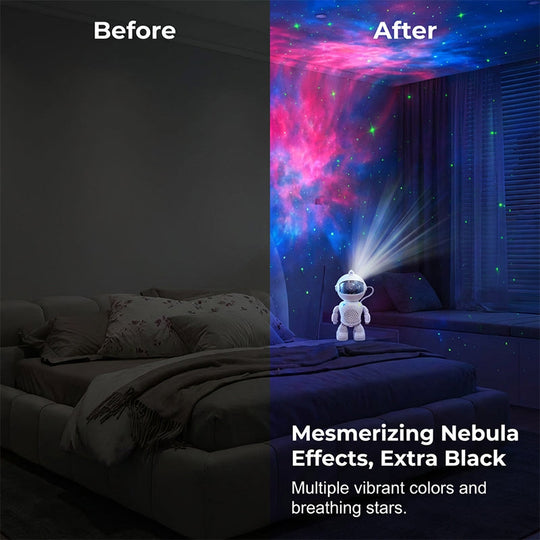 Robot Astronaut Starry Sky-projektor med Bluetooth-högtalare