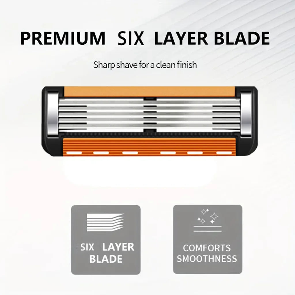 🔥Smart barbering – 24 høytytende barberhøvelrefill + GRATIS håndtak