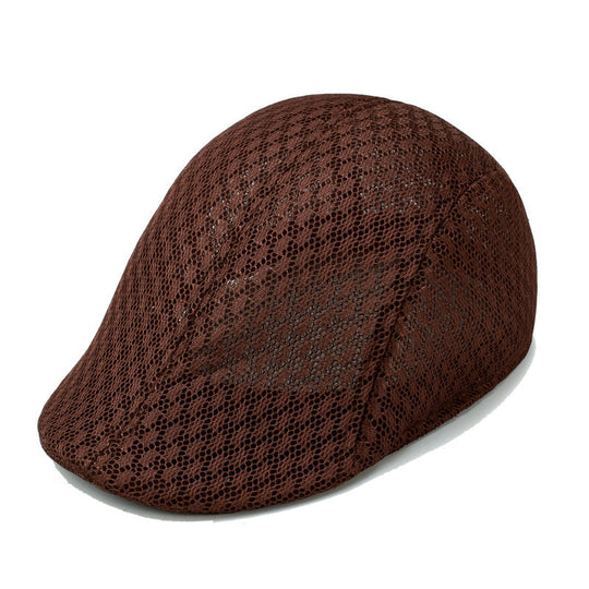 UPF50+ Mesh Flat Cap Men Breathable Duckbill Beret 56-58cm