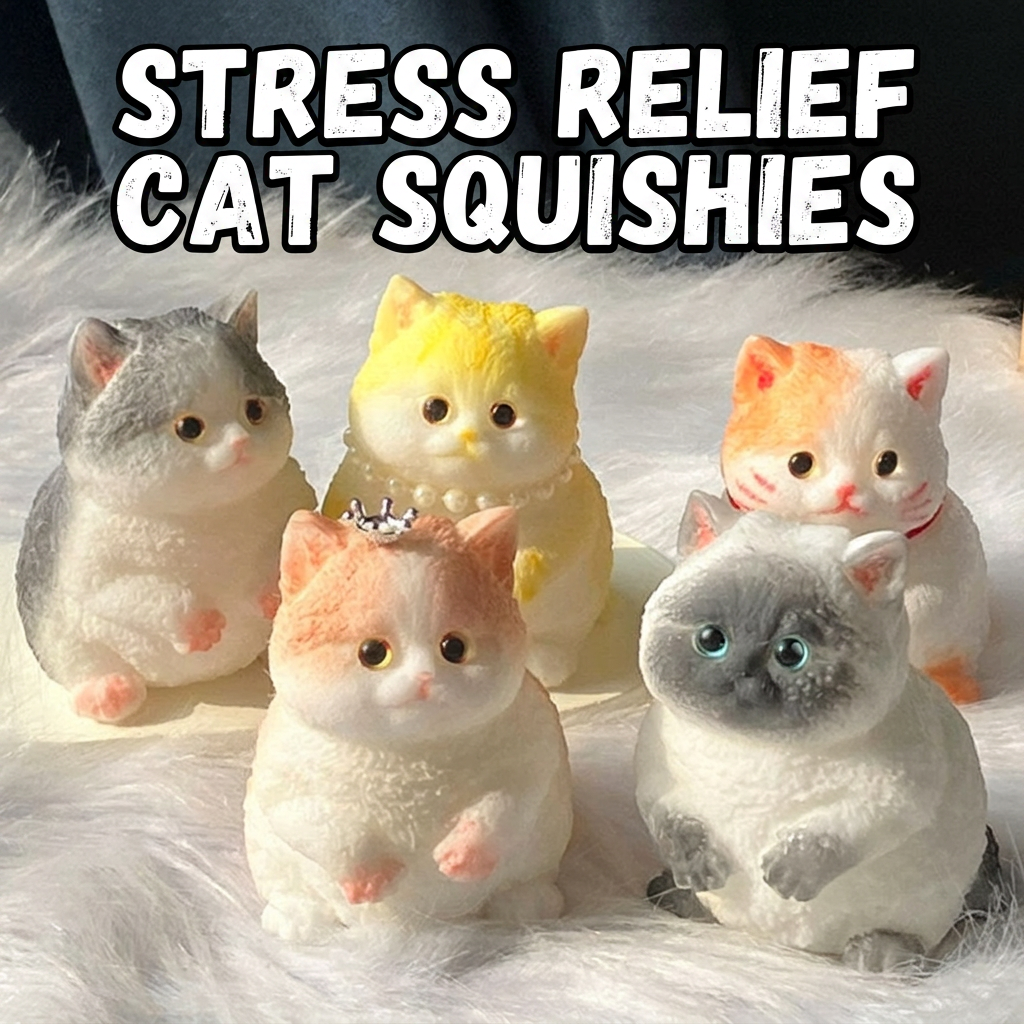 🎁Time-Sensitive Exclusive Deal!🐱Soft and Cuddly Cat – Stress-Relief Squeezable Toy❤️